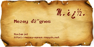 Mezey Ágnes névjegykártya