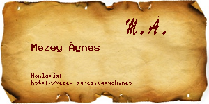 Mezey Ágnes névjegykártya