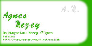 agnes mezey business card